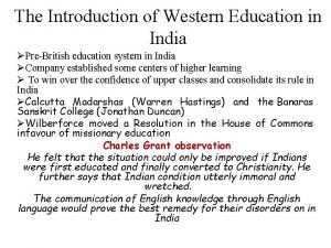 Introduction of western education in india pdf