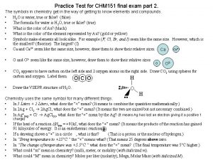 Chemistry 151 final exam