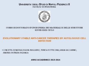 UNIVERSITA DEGLI STUDI DI NAPOLI FEDERICO II FACOLTA