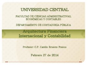 UNIVERSIDAD CENTRAL FACULTAD DE CIENCIAS ADMINISTRATIVAS ECONMICAS Y