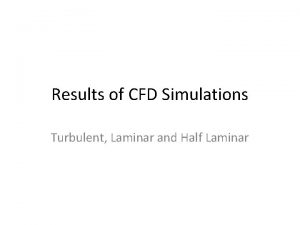 Results of CFD Simulations Turbulent Laminar and Half
