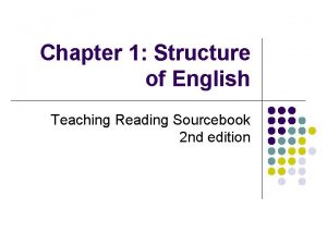 Teaching reading sourcebook chapter 1