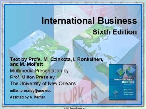 International Business Sixth Edition Text by Profs M