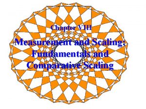 Chapter VIII Measurement and Scaling Fundamentals and Comparative