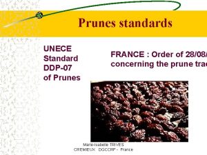 Prunes standards UNECE Standard DDP07 of Prunes FRANCE