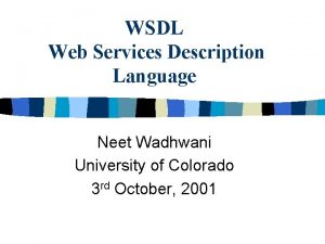 WSDL Web Services Description Language Neet Wadhwani University