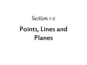 Section 1 2 Points Lines and Planes A