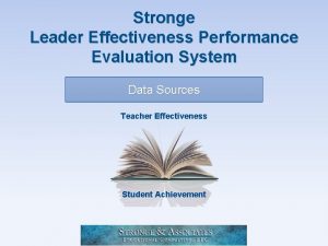 Stronge leader effectiveness performance evaluation model
