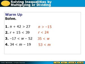 Multiplying and dividing inequalities