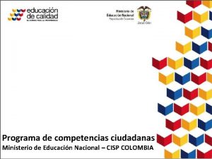 Programa de competencias ciudadanas Ministerio de Educacin Nacional