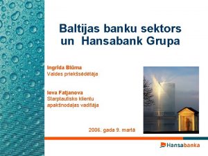 Hansabanka internetbanka