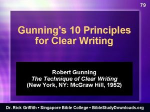 What are the principles of clear writing