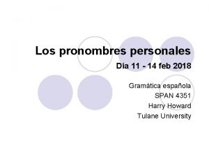 Pronombres personales en español