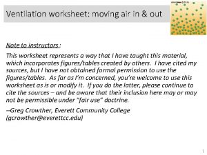 Ventilation worksheet