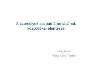 A szemlyek szabad ramlsnak kzpolitikai elemzse ksztette Ksz