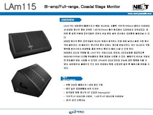 LAm 115 BiampFullrange Coaxial Stage Monitor www nextproaudio