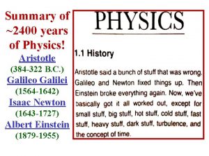 Aristotle physics summary