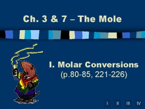 Ch 3 7 The Mole I Molar Conversions