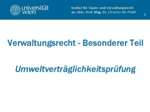 Institut fr Staats und Verwaltungsrecht ao Univ Prof