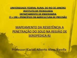 UNIVERSIDADE FEDERAL RURAL DO RIO DE JANEIRO INSTITUTO