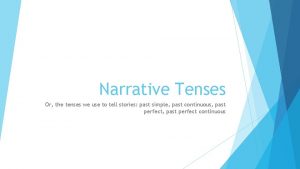 Narrative Tenses Or the tenses we use to