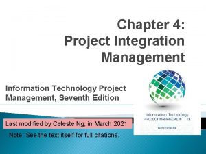 Chapter 4 Project Integration Management Information Technology Project
