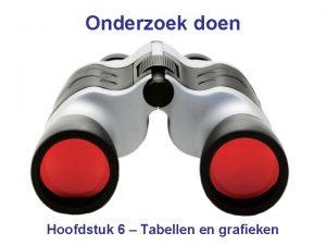 Onderzoek doen Hoofdstuk 6 Tabellen en grafieken Populatie