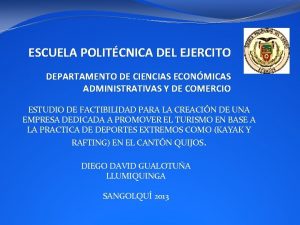 ESCUELA POLITCNICA DEL EJERCITO DEPARTAMENTO DE CIENCIAS ECONMICAS