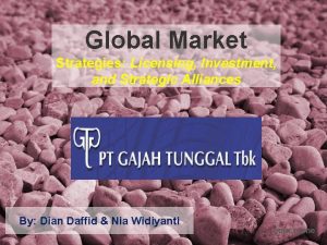 Global Market Strategies Licensing Investment and Strategic Alliances