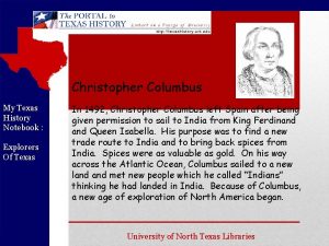 Christopher Columbus My Texas History Notebook Explorers Of