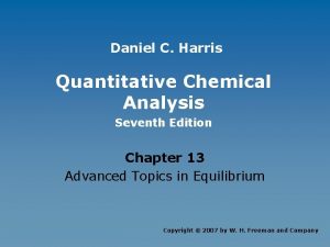 Daniel C Harris Quantitative Chemical Analysis Seventh Edition