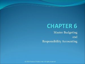 Master budget format