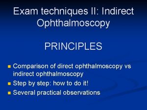 Direct ophthalmoscope principle
