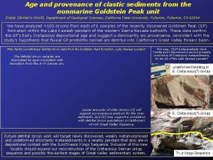 Age and provenance of clastic sediments from the