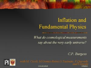 Inflation and Fundamental Physics What do cosmological measurements