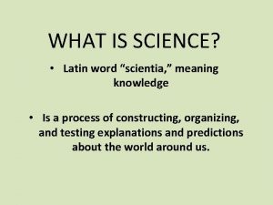 What is science latin word