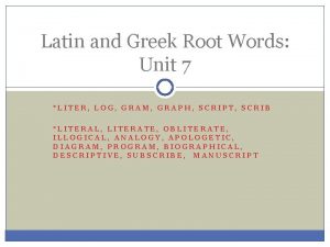Words with the greek root graph