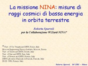 La missione NINA misure di raggi cosmici di