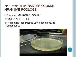 Hranljive podloge u mikrobiologiji