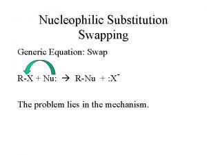 Nucleophilic Substitution Swapping Generic Equation Swap RX Nu