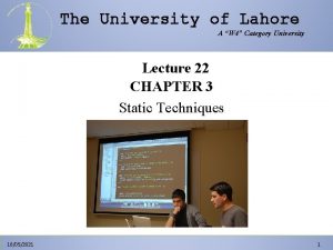 The University of Lahore A W 4 Category