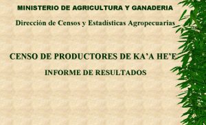 MINISTERIO DE AGRICULTURA Y GANADERIA Direccin de Censos