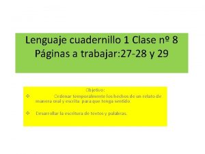 Lenguaje cuadernillo 1 Clase n 8 Pginas a