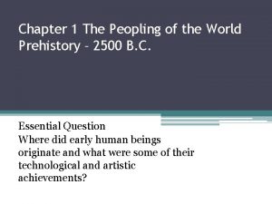 Peopling of the world