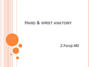 HAND WRIST ANATOMY Z Faraji MD ANTERIOR COMPARTMENT