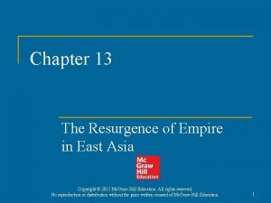 Chapter 13 the resurgence of empire in east asia