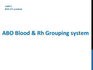 Lab 3 BCH 471 practical ABO Blood Rh