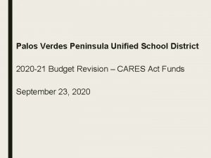 Palos Verdes Peninsula Unified School District 2020 21