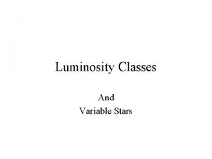 Luminosity class definition