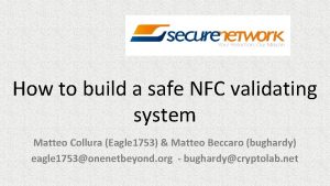How to build a safe NFC validating system